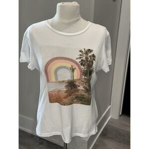 WILDFOX Graphic Tee Women's XS Loose Rainbow Coast T-Shirt Top Beach